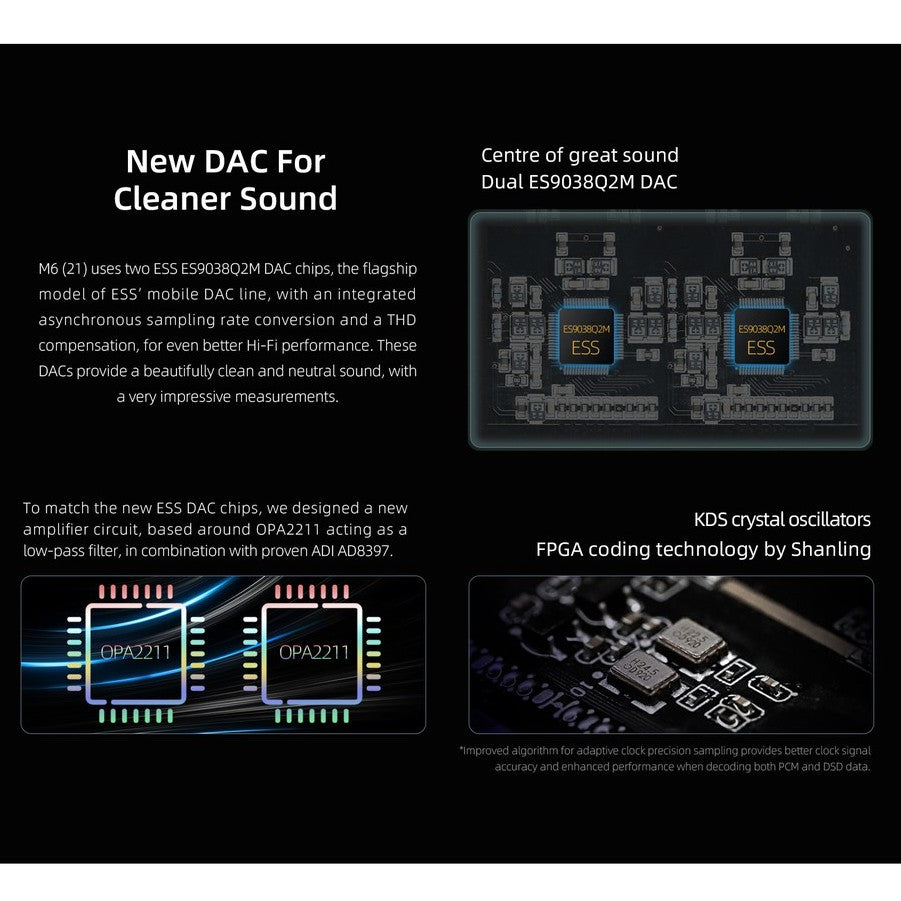 Shanling M6 (21) / M6 2021 - Portable DAP Digital Audio Player Full Android Dual DAC ESS Sabre ES9038Q2M