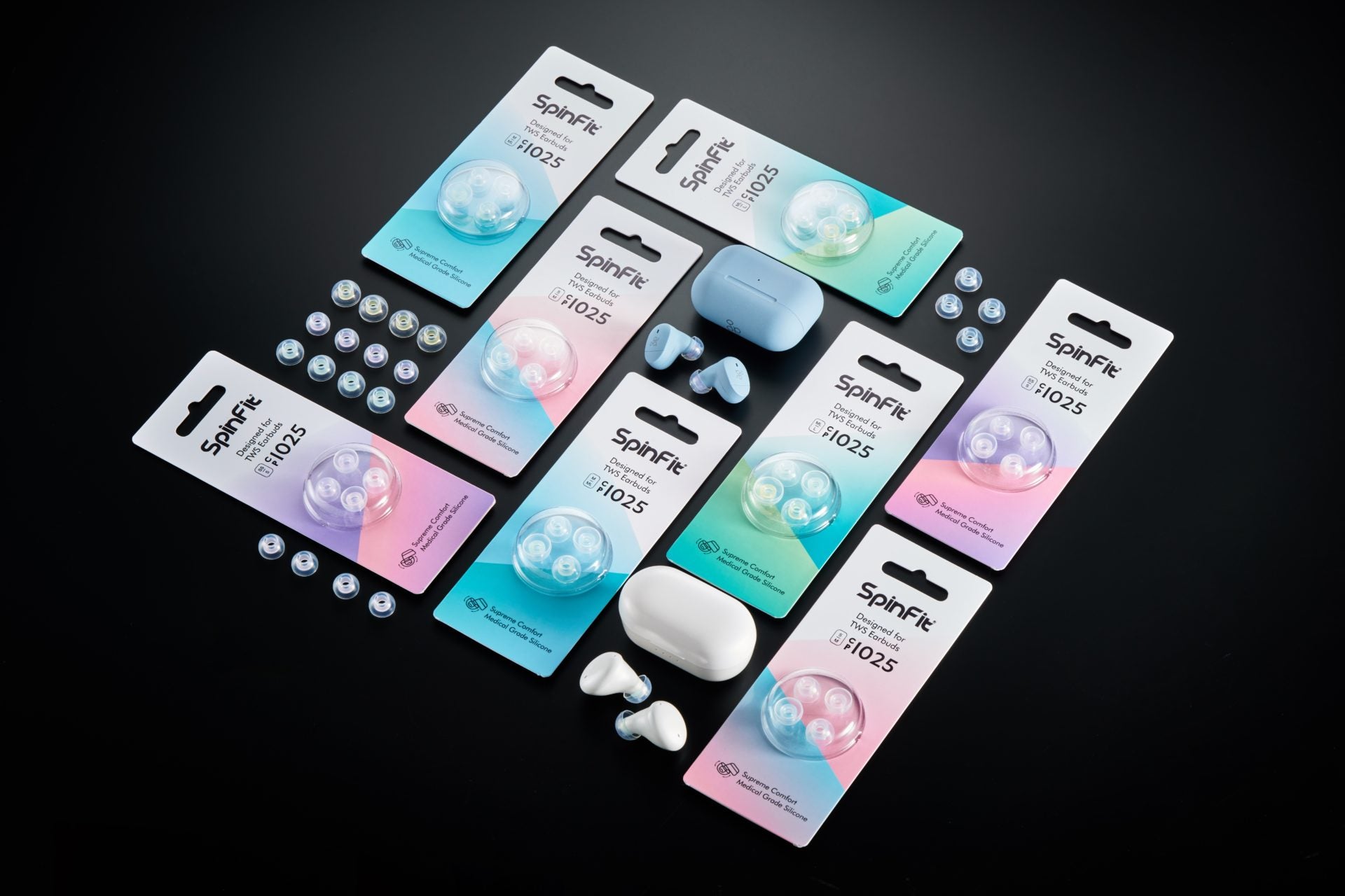 SpinFit CP1025 (eartips only, no adapter) Eartips for TWS Earphones with Medical Grade Silicone