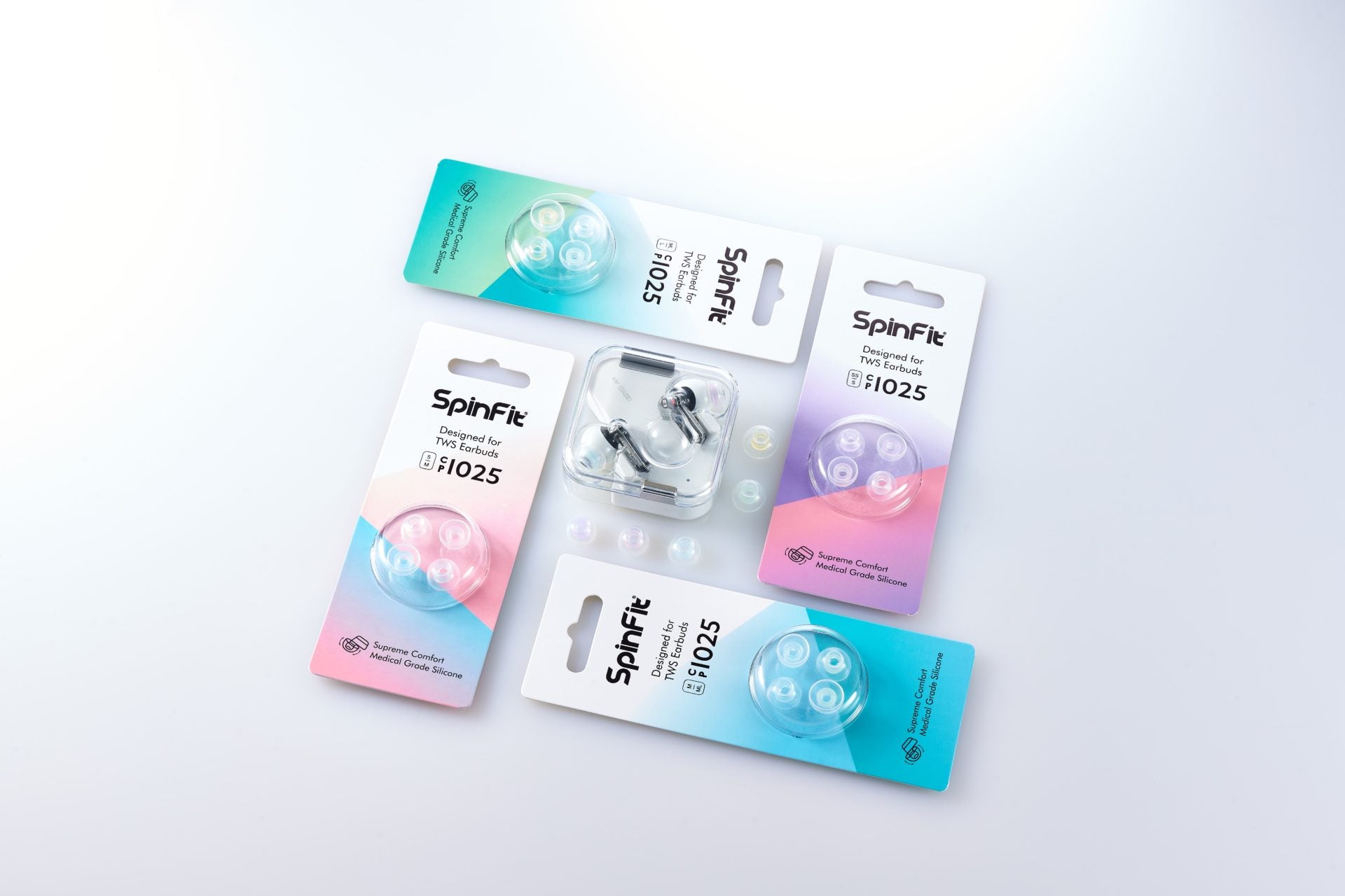 SpinFit CP1025 (eartips only, no adapter) Eartips for TWS Earphones with Medical Grade Silicone