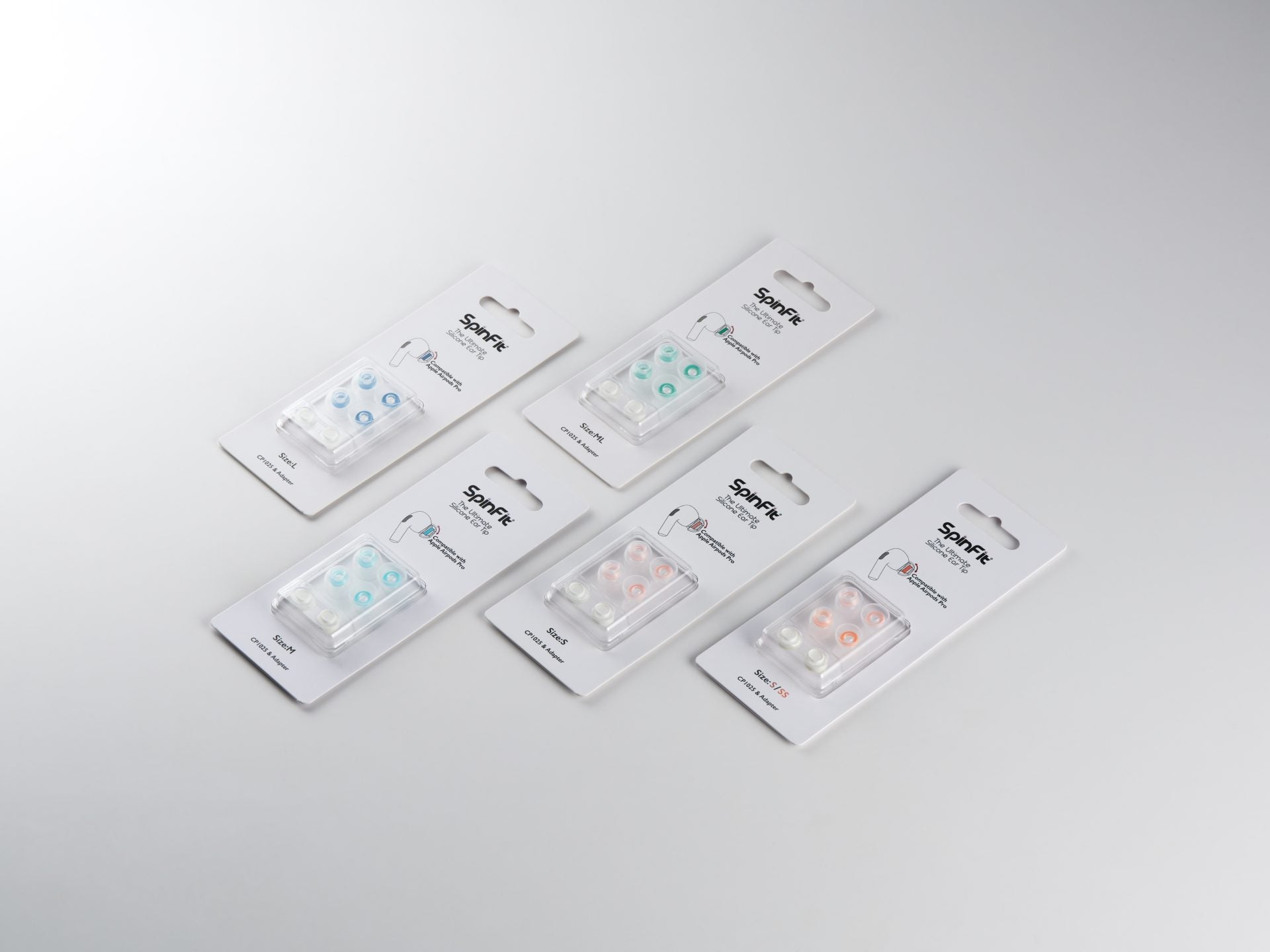 Spinfit CP1025 & CPA1 (with Adapter) - AirPods Pro 1/2 APP 3rd Party Upgrade Replacement Ear Tip CP1025+CPA1