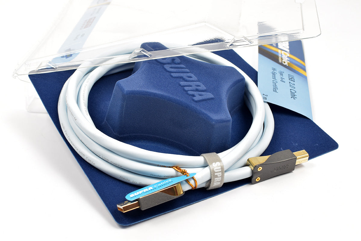 Supra Cables - USB 2.0 A-B BLUE Supra Blue USB HiFi Audiophile Made in Sweden