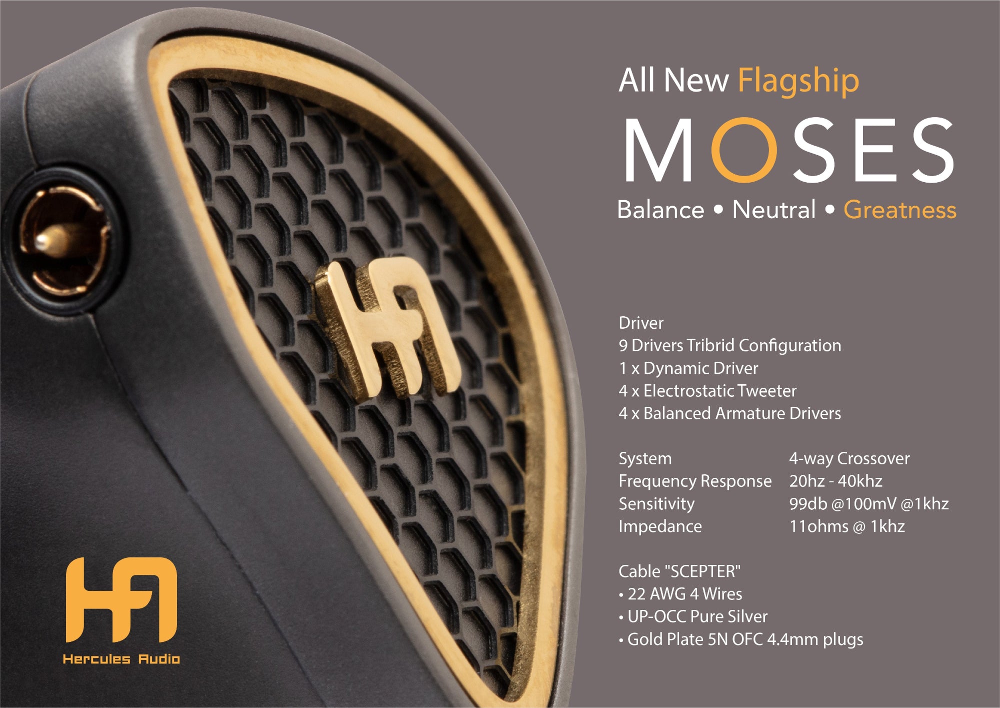Hercules Audio Moses - Flagship Tribrid In-Ear Monitor