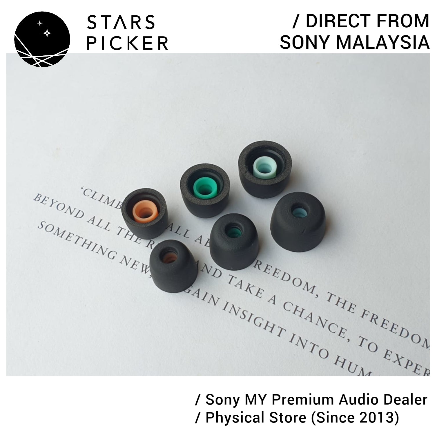 Sony EP-NI1000S / EP-NI1000M / EP-NI1000L (EPNI1000) Polyurethane Foam Noise Isolation Earbud Tips Foam Eartips