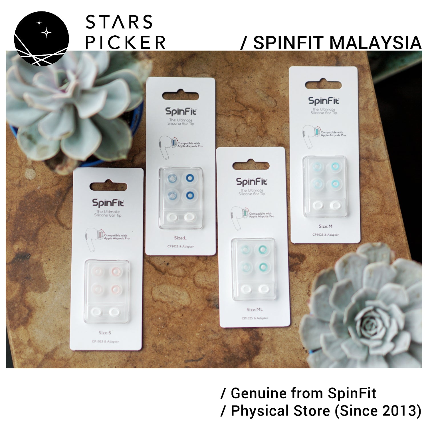 Spinfit CP1025 & CPA1 (with Adapter) - AirPods Pro 1/2 APP 3rd Party Upgrade Replacement Ear Tip CP1025+CPA1