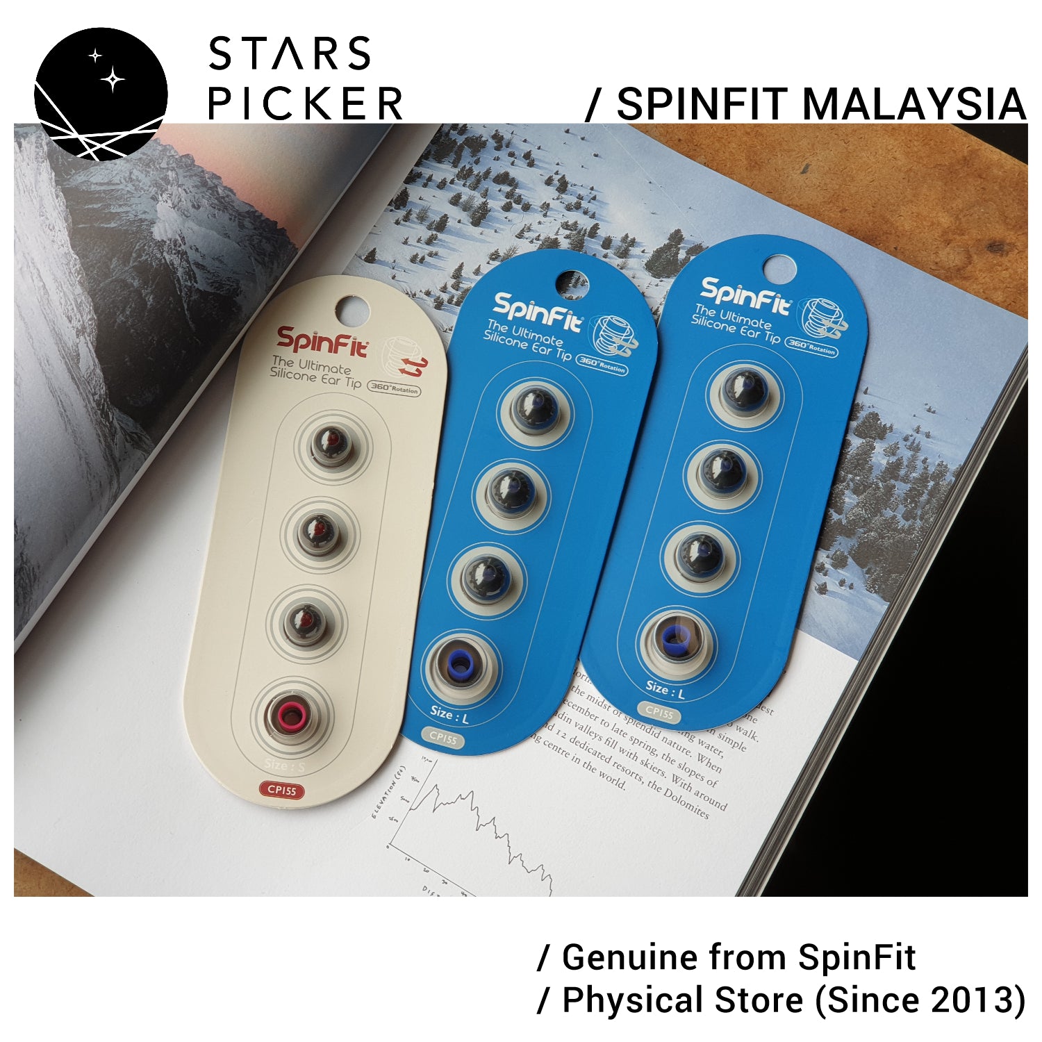 SpinFit CP155 CP-155 Premium Silicon Eartips Ear Tips Earbuds for In Ear Earphone IEM 1 / 2 Pairs 5.5mm nozzle fitting