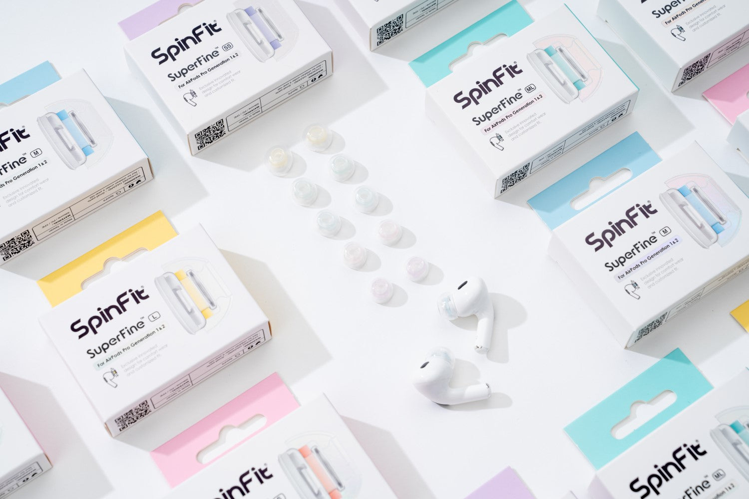 Spinfit SuperFine (CP1025+CPA11) - AirPods Pro Gen 1/2 Upgrade Replacement Ear Tip IP54 Mesh Protector