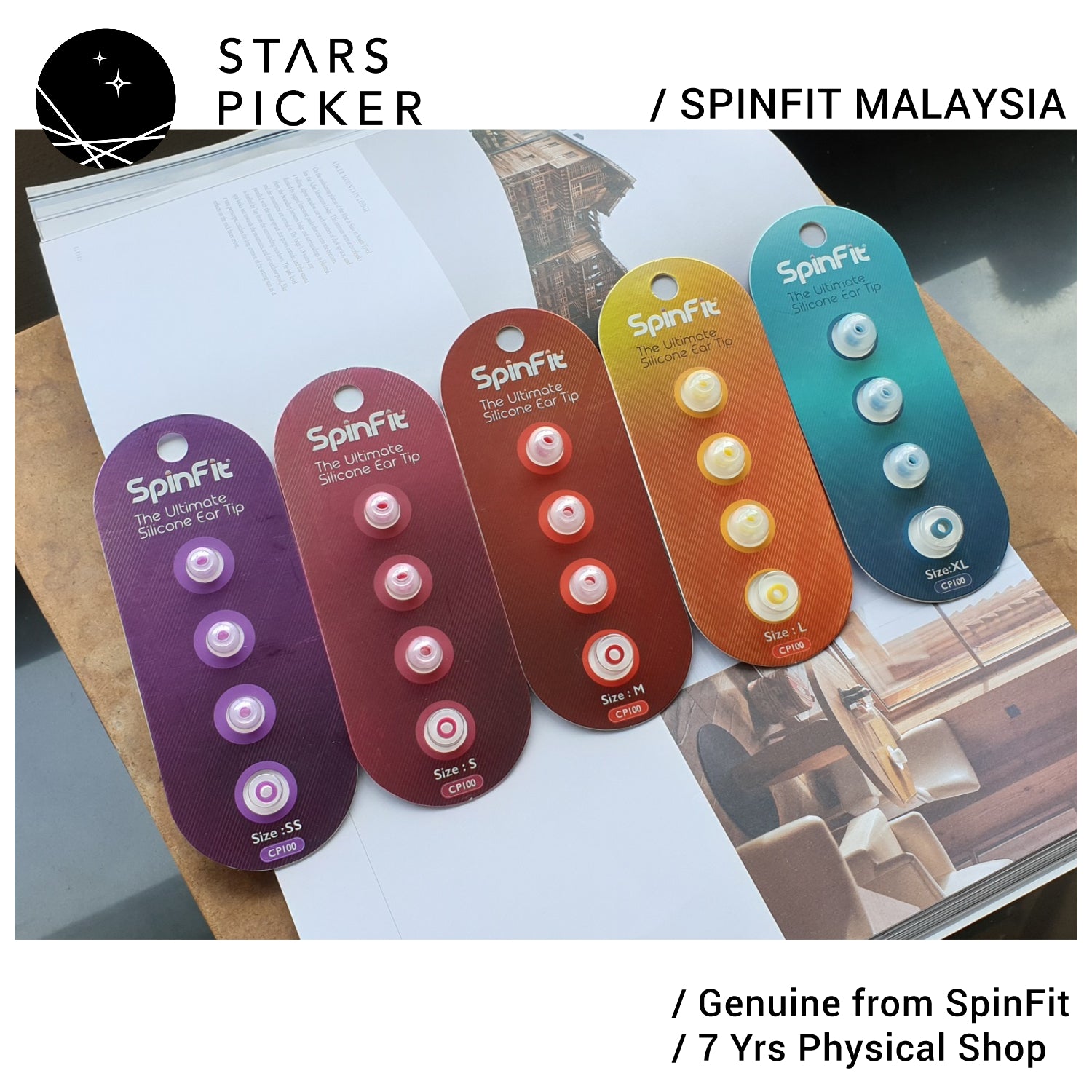 SpinFit CP100 / CP-100 (2020) Soft Silicon Replacement Ear Tips for IEM Earphone Earbuds (1 or 2 pairs)