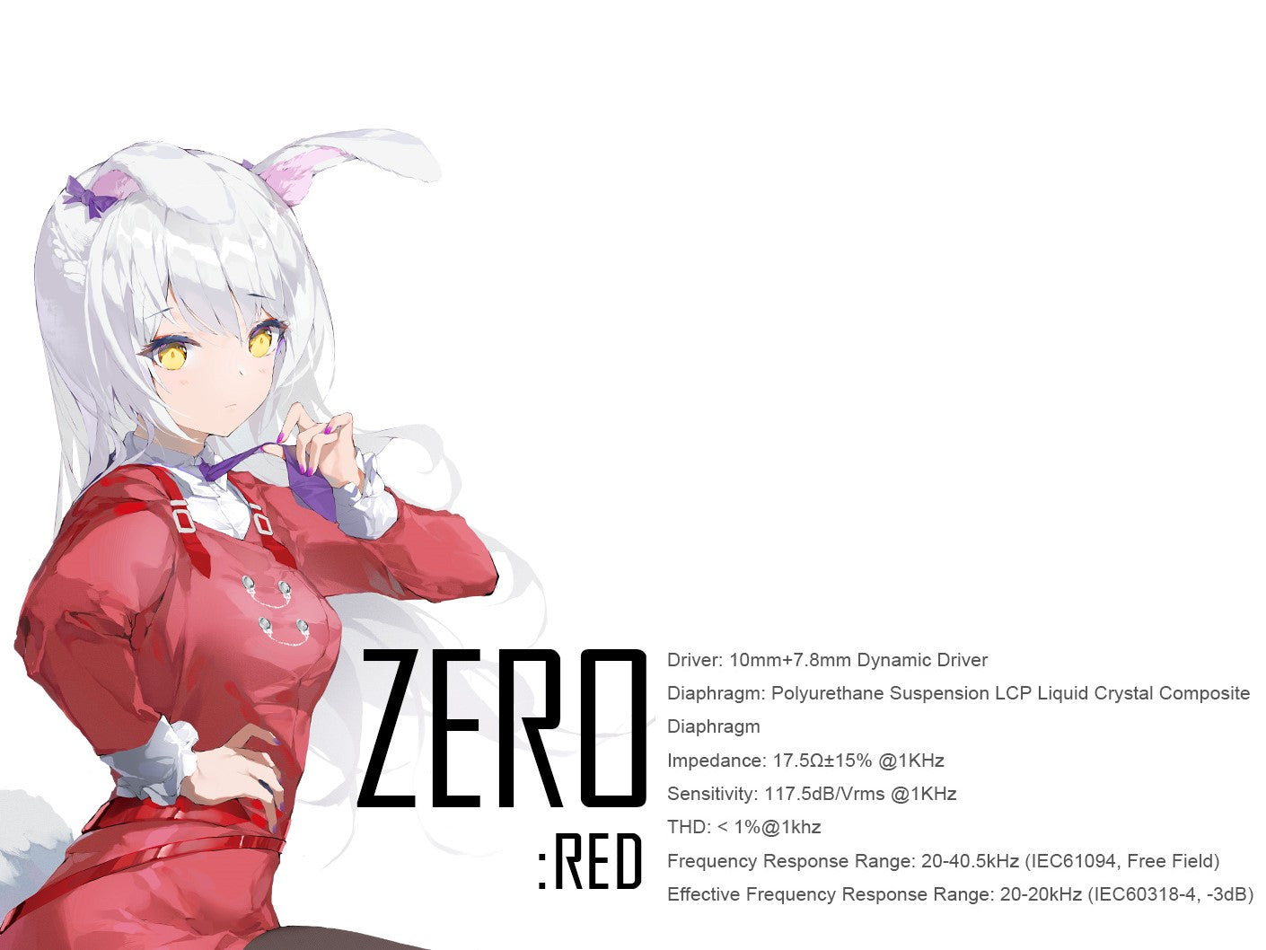 Truthear ZERO:RED / ZERO RED - Crinacle Target Collaboration (10mm+7.8mm) Dual Dynamic Driver IEM Earphone