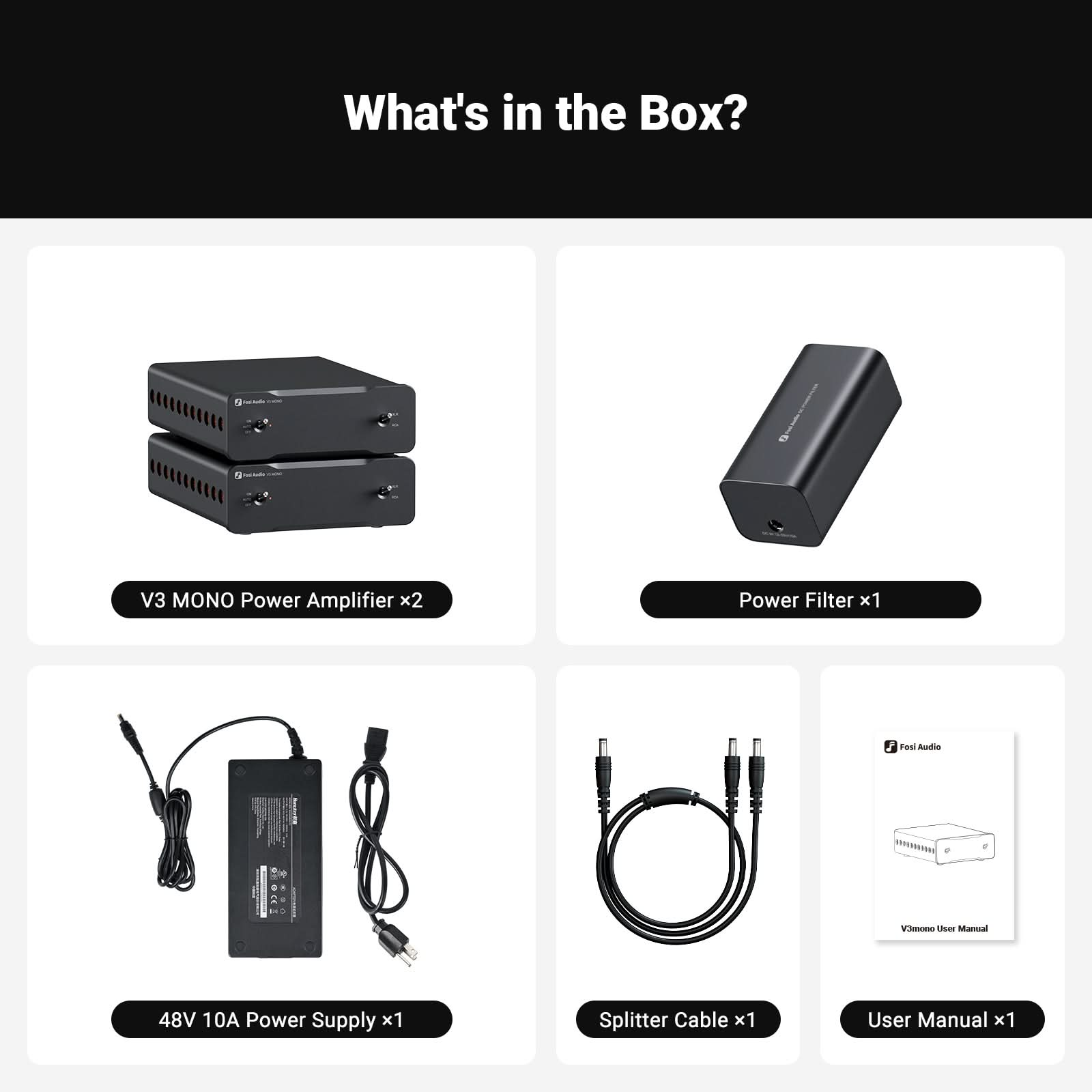 Fosi Audio V3 Mono Speaker Amplifier (1 Pair)