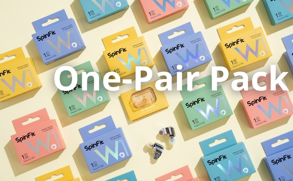 Spinfit W1 Ear Tips (4.4mm nozzle diameter) Wave Shaped Design Medical Grade Silicone Eartip