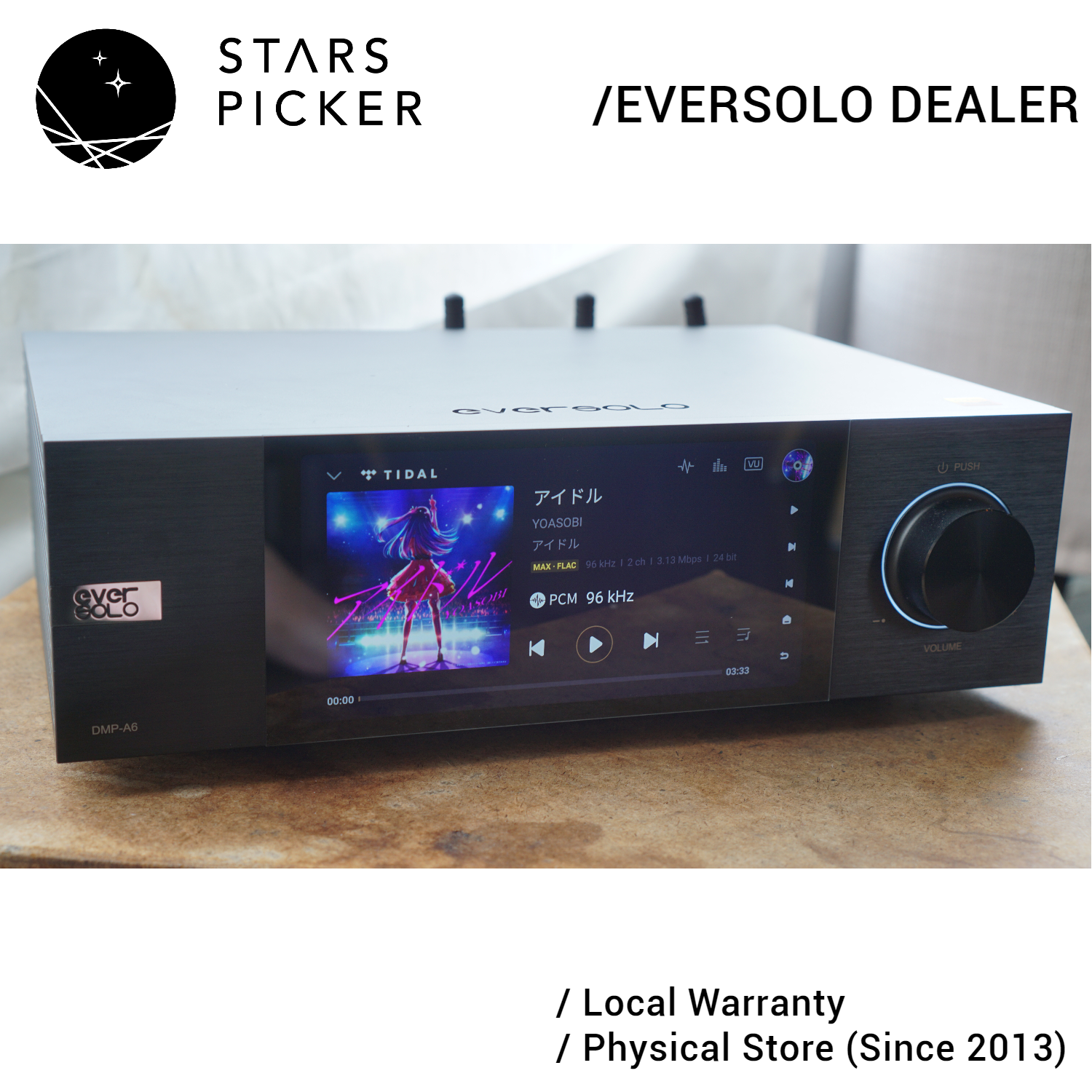 EVERSOLO DMP A6 Streamer & 2x ES9038Q2M DAC with FULL MQA DECODING, DSD512 Native, PCM768KHz / M.2 NVME 3.0 SSD /