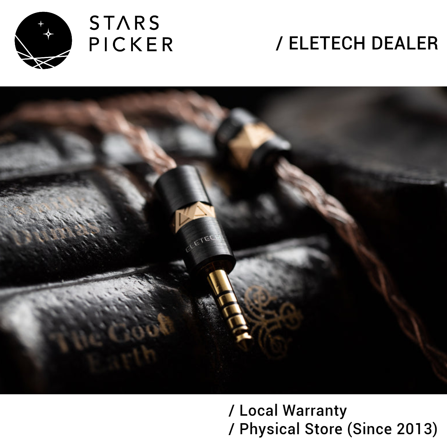 Eletech Azrael IEM Earphone Replacement Cable Ultra High Purity OCC Copper Versa 2 pin 0.78mm MMCX