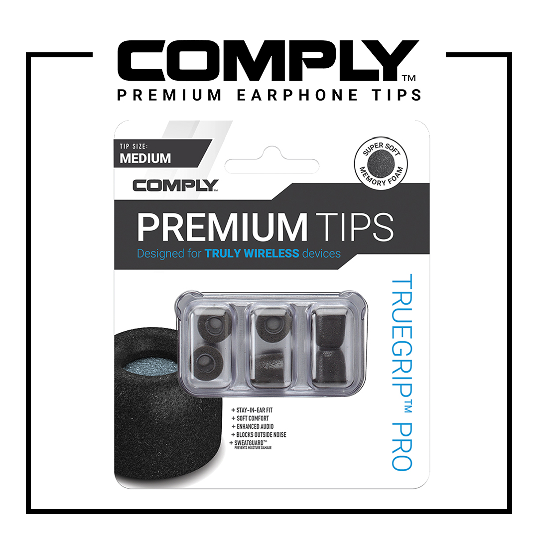 Comply (TW-200-A) Truegrip Pro Memory Foam Eartips (35-21102-XX) for TWS Earphones