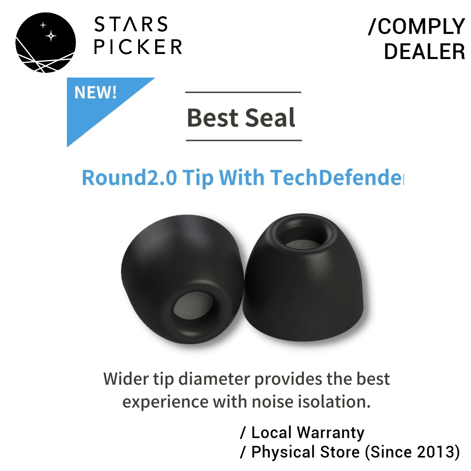 Comply Isolation+ Waxguard (TRZ-100 / TRZ-200 / TRZ-400 / TRZ-500) Memory Foam Eartips (M size only)