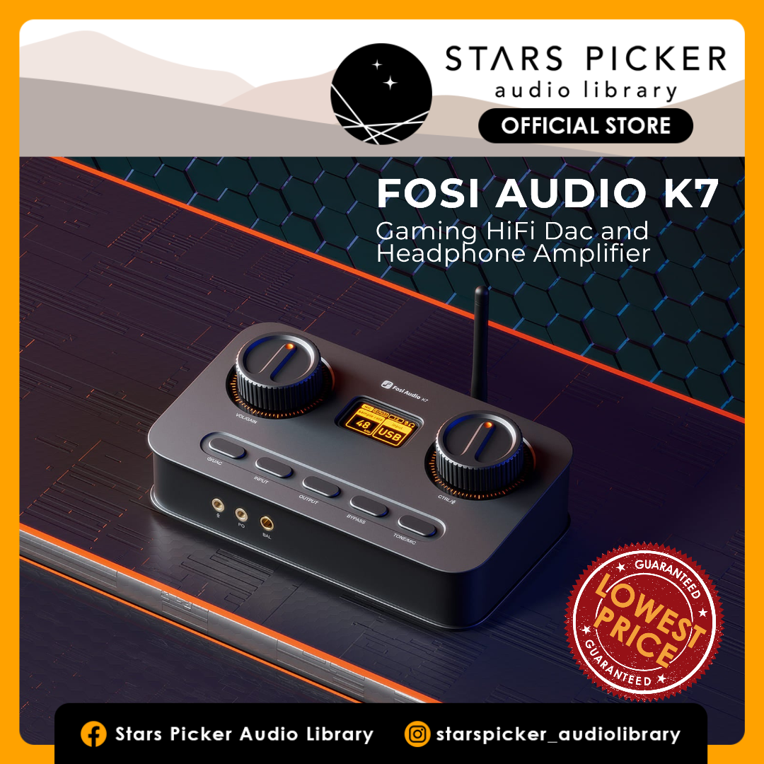 Fosi Audio K7 Gaming HiFi Dac and Headphone Amplifier with Mic Support