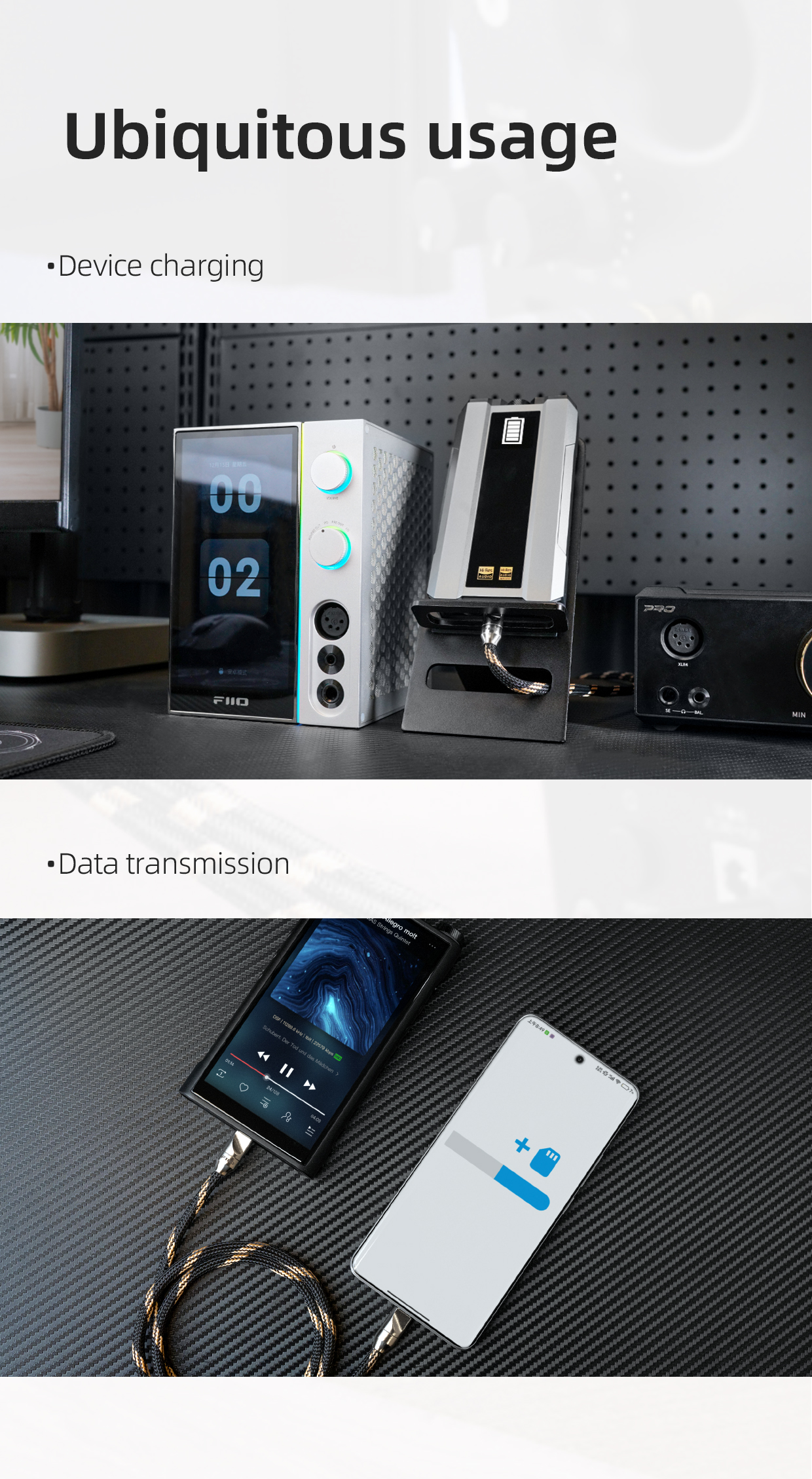 Fiio LT-TC5 Usb Type C to Type C Digital Audio Charging Cable / TC5S, TC5M, TC5L