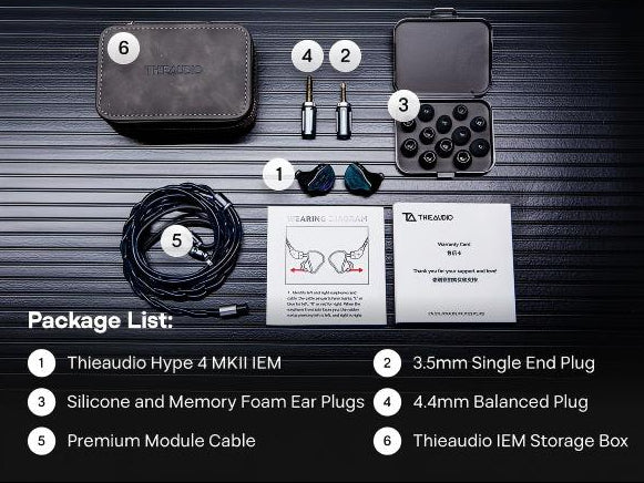 THIEAUDIO Hype 4 MKII 2DD+4BA Hybrid IEM Earphone with GEN2 IMPACT Subwoofer