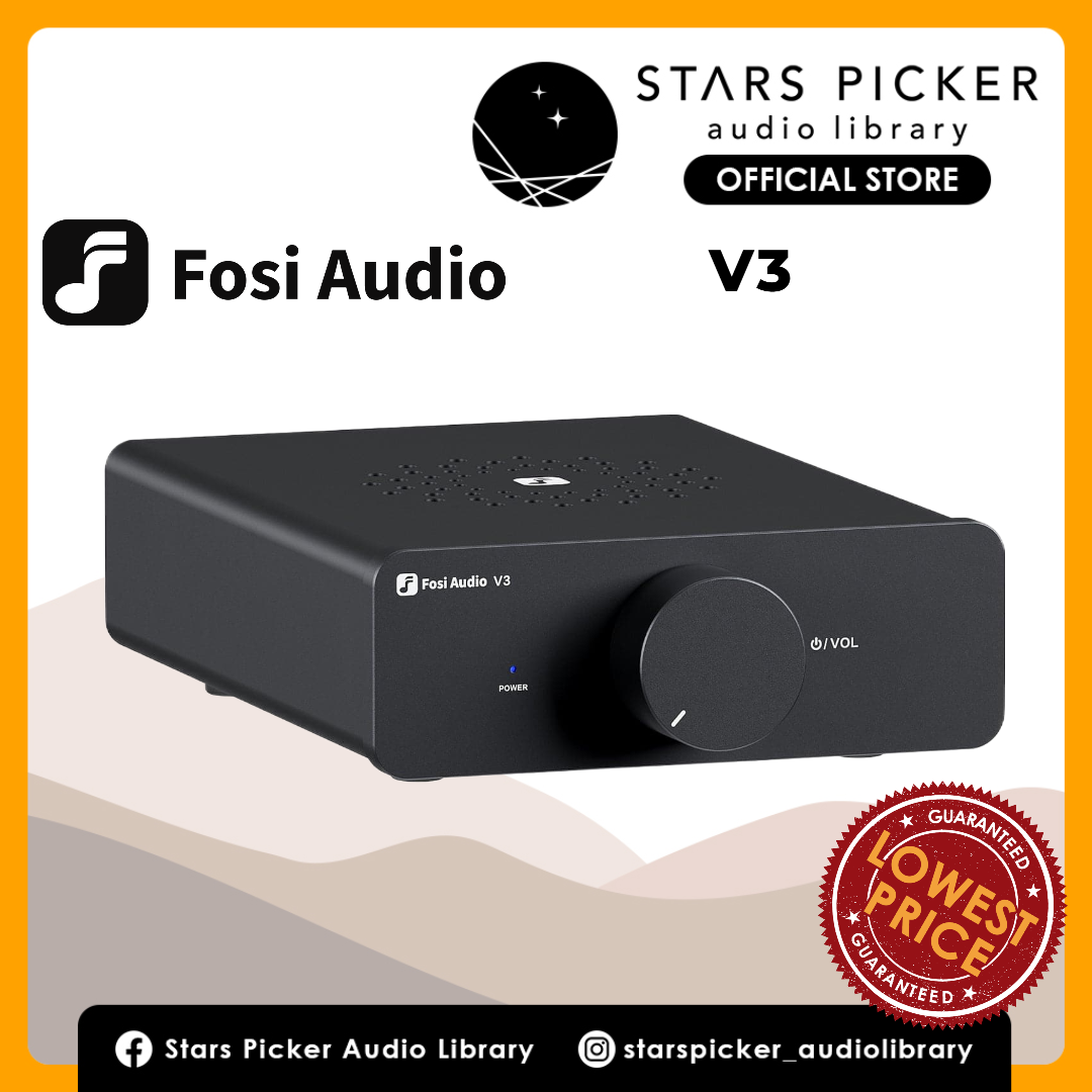 Fosi Audio V3 300Wx2 2.0 Channel Hi-Fi Stereo Audio Amplifier with Texas Instrument TPA3255 Chip